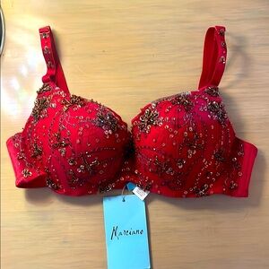 Marciano Red Embellished Bra